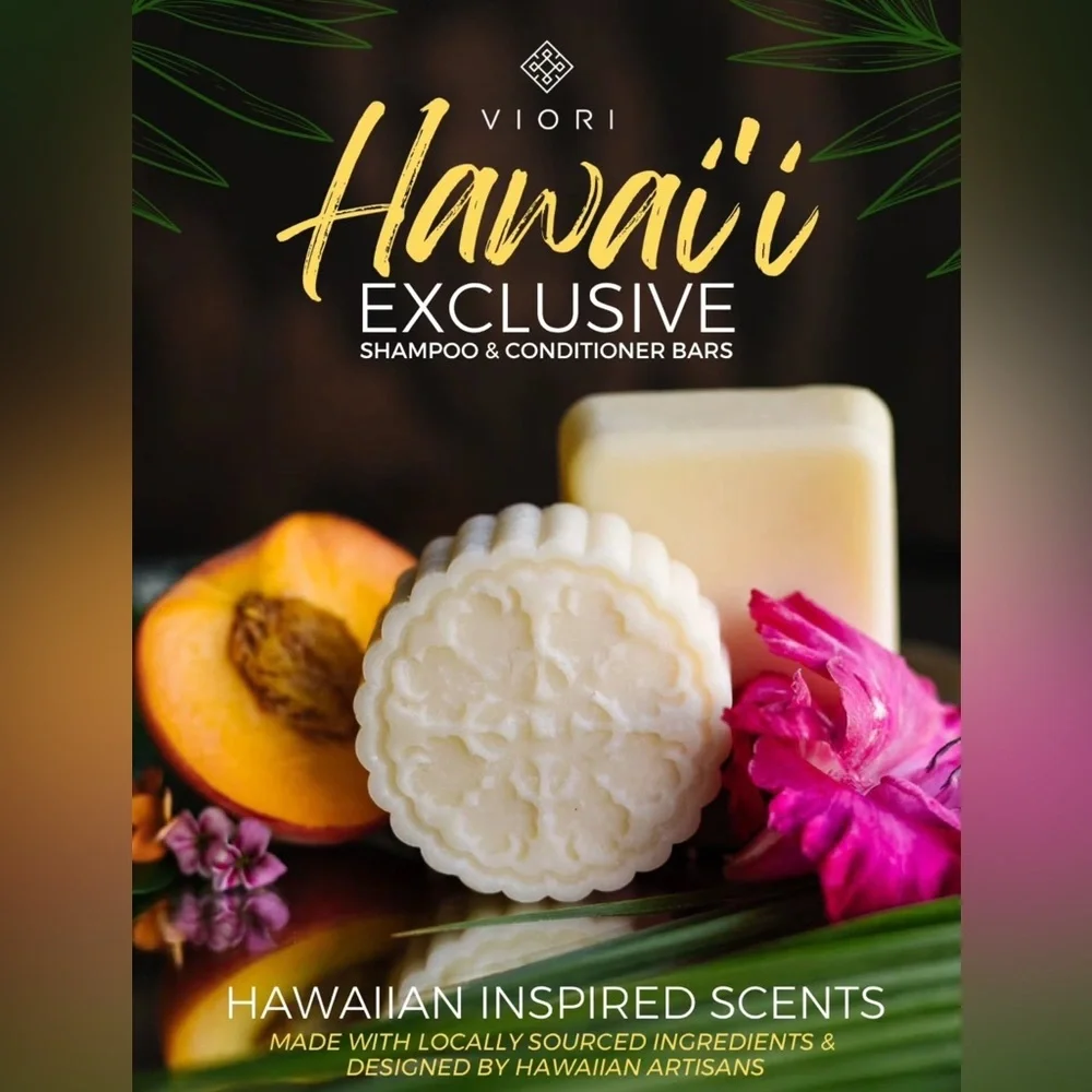 Viori Pikake Jasmine Hawaii Exclusive Solid Conditioner Shampoo Bar Set
